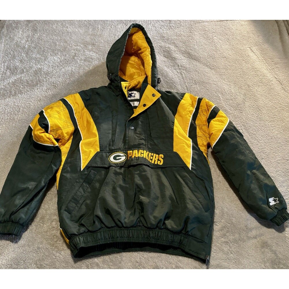 Vintage Starter Green Bay Packers NWOT Quarterzip Puffer Jacket Medium NFL